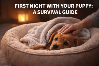 puppy sleeping in bed first night at home tips for new dog owners