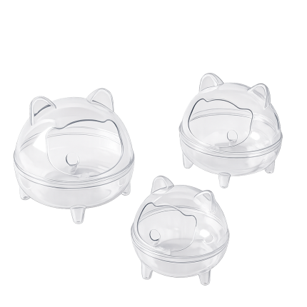 Transparent hamster sand bath box with multi angle display splash proof design for small pets like hamster chinchilla