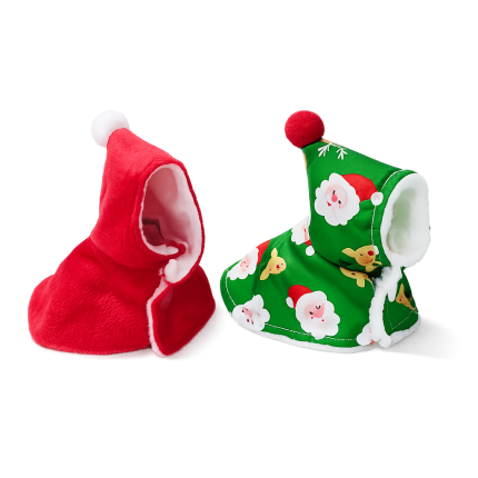 Parrot cape set warm bird clothes for cockatiel budgie small bird winter outfit red and green