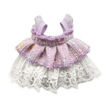 Purple striped lace hamster dress small pet outfit for guinea pig hamster breathable skirt
