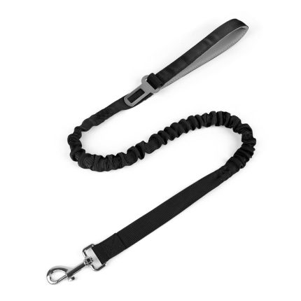 black shock absorbing dog leash