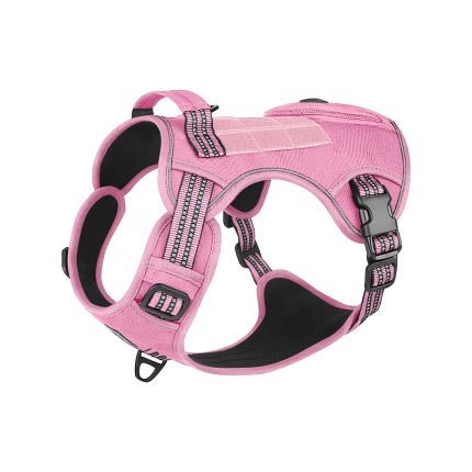 pink no pull dog harness adjustable breathable pet vest